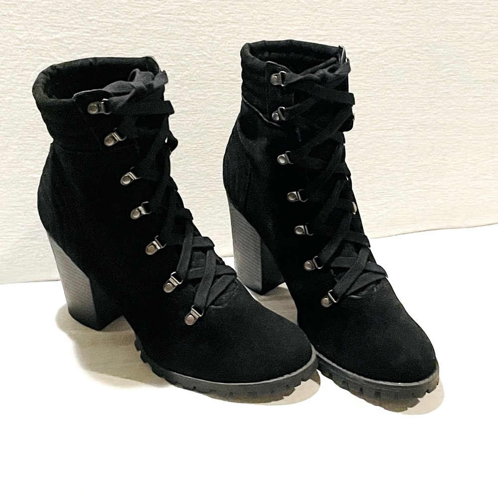 Lace Up Heel Hiker Booties